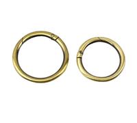 Anneaux métalliques à Ressort, Fermoir à Ressort avec Joint torique en métal, Crochets Mousqueton Polyvalents, 10 pièces(Brass,16mm)