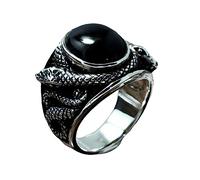 Anneaux noirs Anneaux pour femmes boucles d'oreilles serpent à anneau noir pendentif collier anneaux Collier Chaîne en argent Bijoux de chaîne argentée Collier Collier Coupages Rings Animaux Ring