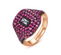 Anneaux ouverts pour les femmes, anneau ajusté mode élégant rose rose en cristal en rings romantique bijoux pour fille femme couple engagement mariage éternité anneau de Noël cadeau