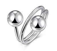 Anneaux ouverts pour les femmes, anneau ajusté Multicouche Ball Ring Bijoux Romantique Gift For Girl Femmes Couple Engagement Mariage Éternité Anneau de Noël Cadeau