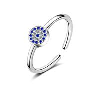 Anneaux ouverts pour les femmes, anneau ajusté simplicité mode argent rond zircon ring bijou romantique pour fille femme couple engagement mariage éternité anneau de Noël cadeau