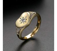 Anneaux ouverts pour les femmes, anneau réglable Golden Heart Zircon Ring Roantic Jewelry Gift For Girl Women Engagement Engagement Mariage Éternité Anneau de Noël cadeau