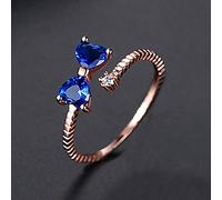 Anneaux ouverts pour les femmes, anneau réglable rose rose sapphire coeur zircon ring bijoux romantique cadeau pour fille femme couple engagement mariage éternité anneau de Noël cadeau