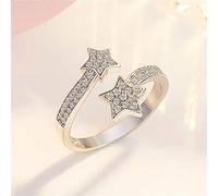 Anneaux ouverts pour les femmes, vintage ajusté mode zircon micro incravaté design argenté silgots bijoux romantique cadeau pour fille femme couple mariage mariage