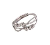 Anneaux ouverts tendance pour filles avec perles rotatives pour soulager l'anxiété, taille réglable, bijoux quotidiens pour soulager le stress, One Size, Comme décrit, Comme décrit.