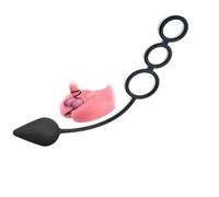 Anneaux péniens en silicone avec plug anal 2 en 1 Boules anales avec anneau pénien Plug anal Sextoy anal pour femmes