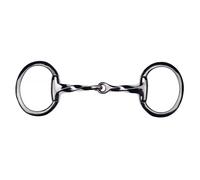 Anneaux plats à mors olive torsadé pour cheval Feeling Argenté 135 mm