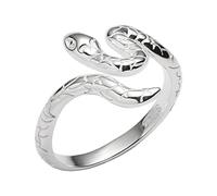 Anneaux pour Bijoux, Bague ouverte réglable en argent sterling S925 en forme de serpent pour femme