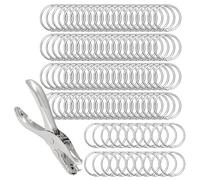 Anneaux pour cartes d'index | 100 pièces pour agenda avec perforateur | Anneaux de bureau et livres | Étudiants enseignants Bureau à domicile artistes écrivains projets scolaires album de notes