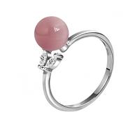 Anneaux pour femmes Crystals de quartz rose réglables Anneau ouverte avec une bande de zircone à feuilles bijoux pour le mariage de promesse de mariage cadeau