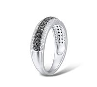 Anneaux pour femmes pierres naturelles Black Stones Round Cubic Zirconia Fine Bijoux Anneaux pour femmes Ring