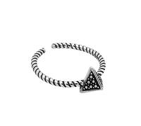 Anneaux pour filles, s sterling silversilver anneau pour femmes rétro en détresse Twist triangle géométrie punk réglable ouverte d'anneau de queue
