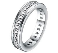 Anneaux pour les femmes à la mode, bande de mariage en zircone cubique avec des bijoux de proposition de forme de baguette en zircon cubique pour elle