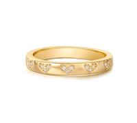 Anneaux pour les femmes à la mode plaquée cubique zircone coeur croix sonnes empilables simples anneaux de bijoux doigt cadeaux
