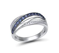 Anneaux pour les femmes Bleu pur blanc cubique zircone anneaux de fiançailles de mariage bijoux chics