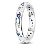 Anneaux pour les femmes Moon, Sun & Star 925 Anneaux en argent sterling avec des strass exquise belle taille 9 pour quotidiennement, photo, voyages, cadeaux pour femmes