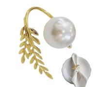 Anneaux pour Serviettes de Table | 6 Pièces Décorations de Boucles pour Table - Anneaux pour Serviettes en Perles Dorées,Pour Mariage Noël Halloween Dîner Formel Réunion Familiale Fête Anniversaire Év