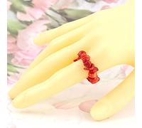 Anneaux réglables pour femmes, cordon élastique irrégulier Boho anneaux réglables corail rouge pierre naturelle anneaux ouverts pierres Reiki bijoux de gemme pour femmes fille bijoux de mariage cadeau
