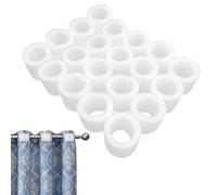 Anneaux rideaux blancs 20 pièces - Adaptateurs en mousse pour tringle 3,5 cm intérieur - Rondelles isolation rideaux - Convient tringles jusqu’à 30 mm - Diamètre extérieur 5,5 cm - Hauteur 4