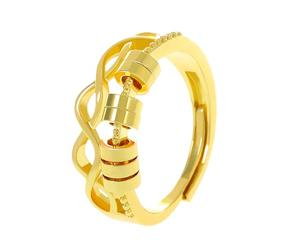 Anneaux rotatifs réglables avec perles rotatives pour soulager l ' anxiété, bijoux quotidiens à la mode, anneaux ouverts en cuivre