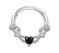 Anneaux septum élégants en cristal ton argenté en acier inoxydable clique-nez pour perce-oreilles Bijoux de corps à la mode Anneau de nez simple et élégant, taille unique, comme décrit, Comme décrit