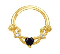 Anneaux septum élégants en cristal ton argenté en acier inoxydable clique-nez pour perce-oreilles Bijoux de corps à la mode Anneau de nez simple et élégant, taille unique, comme décrit, Comme décrit