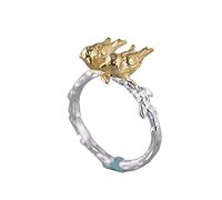 Anneaux, ssterling plaqué deux petits oiseaux anneaux ajustés Rings Retro Index Ring Eternity Anneau de mariage Cadeaux de bijoux pour hommes Girls Mesdames