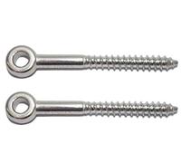 Anneaux tige filetée BOIS (Lot de 2) inox 316 - A4 Longueur 120mm - 10mm Piton