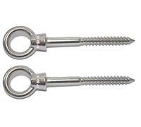 Anneaux tige filetée BOIS (Lot de 2) inox A4 Longueur 100mm - Ø8mm Piton Garde Corps