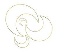 Anneauxen métal pour l'artisanat - 5 x10 x15 x20 cm, formes de lune dorées, fournitures d'art en fer, ensemble d'ornements en forme de cœur pentagramme 4 pièces avec finition lisse | Matériel de c