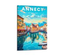 Annecy Haute Savoie France Poster mural vintage à suspendre pour chambre à coucher 30 x 45 cm