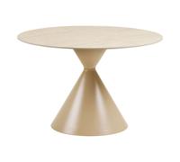 ANNECY - Table repas avec plateau en céramique D120 Beige