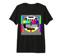 Année 80 TV Français Image Mire Homme Femme T-Shirt Haut de Gamme