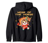 Année Chinoise du Cheval 2026 Cavalier Amoureux des Chevaux Sweat à Capuche