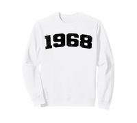 Année d'anniversaire 1968 Vintage Arched Varsity Retro Distressed Sweatshirt