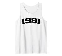 Année d'anniversaire 1981 Vintage Arched Varsity Retro Distressed Débardeur