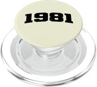 Année d'anniversaire 1981 Vintage Arched Varsity Retro Distressed PopSockets PopGrip pour MagSafe