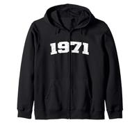Année d'anniversaire rétro Vintage Arched Varsity Distressed 1971 Sweat à Capuche