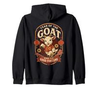 Année De La Chèvre Née pour La Bonne Fortune Badge Lunaire Sweat à Capuche