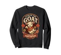 Année De La Chèvre Née pour La Bonne Fortune Badge Lunaire Sweatshirt