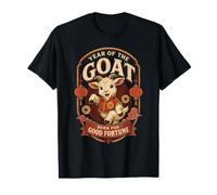 Année De La Chèvre Née pour La Bonne Fortune Badge Lunaire T-Shirt
