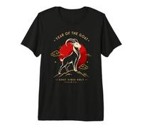 Année De La Chèvre Vibes Uniquement Wild Mountain Line Art T-Shirt Haut de Gamme