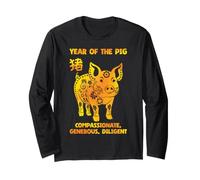 Année des Traits du Cochon Zodiaque Chinois Nouvel an Chinois Manche Longue