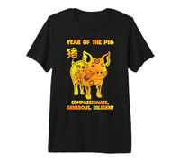 Année des Traits du Cochon Zodiaque Chinois Nouvel an Chinois T-Shirt Haut de Gamme