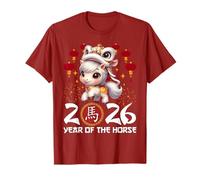 Année du Cheval 2026 Chinois Nouvel an Lunaire Zodiaque Cheval T-Shirt