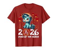 Année du Cheval 2026 Chinois Nouvel an Lunaire Zodiaque Cheval T-Shirt