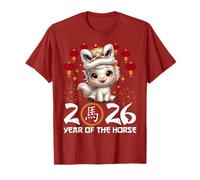 Année du Cheval 2026 Chinois Nouvel an Lunaire Zodiaque Cheval T-Shirt