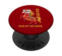 Année du Cheval 2026 CNY Zodiac Chinese Festival Œuvre d'art PopSockets PopGrip Adhésif