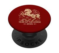 Année du Cheval 2026 Culture du Zodiaque Chinois PopSockets PopGrip Adhésif