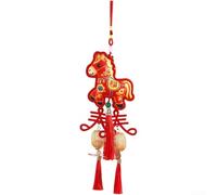 Année du cheval 2026 Décoration à suspendre Nouvel An chinois avec pompons pour décoration d'intérieur et Feng Shui porte-bonheur (B)